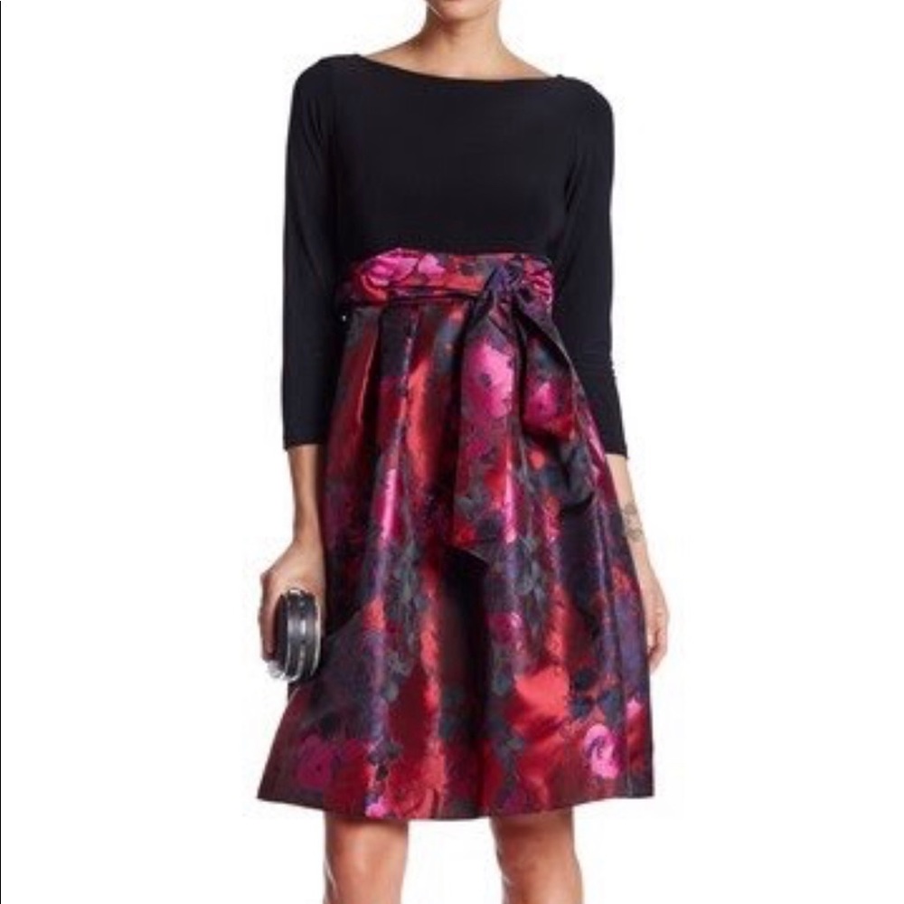 Tie Waist Eliza J 3/4 Sleeve Fit and Flare